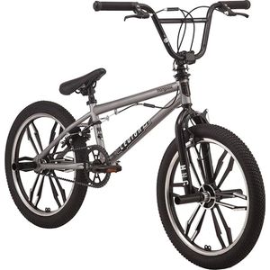 Jodary Crossfiets - BMX - Freestyle Fiets - BMX Fiets Jongens en Meisjes - Freestyle - Side Steps - Beginner Fiets - Jongens En Meisjes - 20-inch Wheels - Hi-Ten Steel Frame - Micro Drive BMX - Zilver Zwart