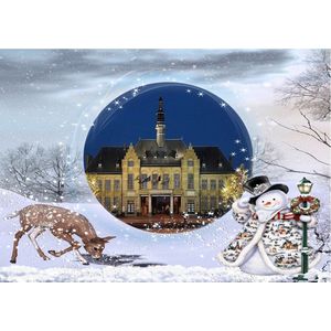 Wenduine - Set van 10 stuks Wenduine kerstkaarten met enveloppen - Wenduine Kerst - Wenduine souvenirs - Blanco zonder tekst - Belgische kustgemeente Wenduine - dubbele kaart met vouw op mooi papier - A6 formaat