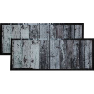 Deurmat ""Jack's Door"" - 2 stuks - 45x125cm - binnen - droogloopmat - hout