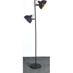 Arras Industrieel Design Vloerlamp 2-Lichts Goud Zwart