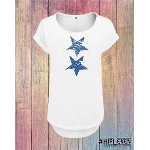 Shirt met print ""Ster Jeans Blauw"" | wit / 5XL (54)