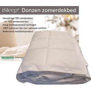 iSleep Zomerdekbed Dons - 90% Eendendons - Eenpersoons - 140x200