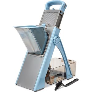ElevateBE Mandoline - Mandoline Keukensnijder - Groentesnijder - Multifunctioneel - Opvangbak - Blauw