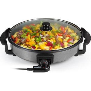 Elektrische Hapjespan Diameter 40 cm Inhoud 3 liter Anti aanbaklaag 1500 Watt - Groot formaat - Snelle verwarming