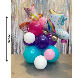 My Theme Party - 1 set rollerskate ballon kit - Disco paars & roze ballon kit - Ballonnen feestdecoratie