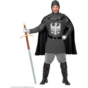 Widmann - Middeleeuwse & Renaissance Strijders Kostuum - Donkere Ridder Hurtwell Broeder Van De Nacht - Man - Zwart - Small - Carnavalskleding - Verkleedkleding