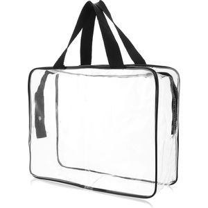 JGS ® Stijlvolle Transparante Draagtas voor Make-up en Reisspullen met Ritssluiting