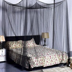 Klamboe vliegennet muggennet vierkant insectennet bedhemel groot fijnmazig muggennet voor tweepersoonsbed en eenpersoonsbed vliegennet muggennet - 210 x 190 x 240 cm, zwart