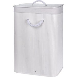 Witte bamboe wasmand 60 liter - Wasmanden/wasgoedmanden - Huishoudelijke producten/artikelen - Huishouden