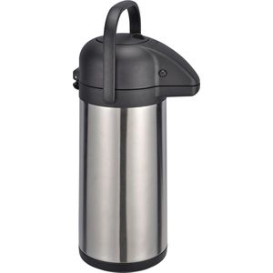 Airpot pompkan van roestvrij staal, 3 liter, isoleerkan voor warme en koude dranken, thermokoffie, theepot, drankdispenser, dubbelwandig, draaibaar, lekvrij