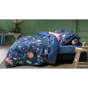 Pip Studio Flower Festival dekbedovertrek - Eenpersoons - 140x200/220 - Donker Blauw