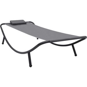 The Living Store Loungebed Outdoor - 200x90x40 cm - Grijs