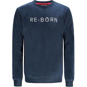 Re-Born Sweater Trui Ronde Hals Lange Mouw Heren - Navy - Maat L