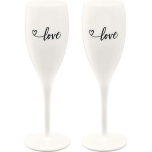 Champagneglas, 0.1 L, Set van 2, Organic, 'Love' - Koziols-sCheers No. 1