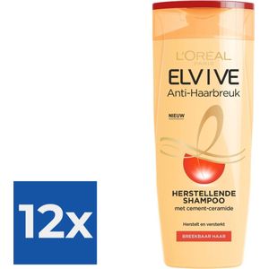 L’Oréal Paris Elvive Anti Haarbreuk Shampoo - 250 ml - Voordeelverpakking 12 stuks