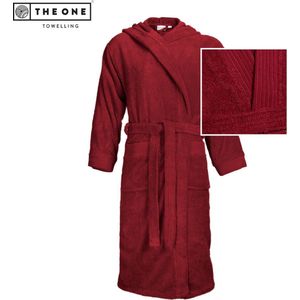 The One Towelling Badjas - Zachte kamerjas met capuchon - Vocht absorberend - 100% Gekamd badstofkatoen - L/XL - Burgundy