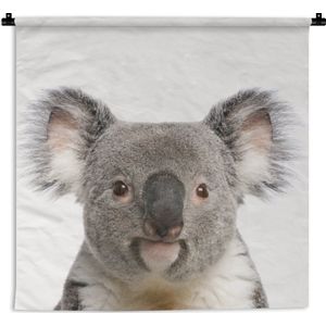 Wandkleed Animalprintshop - Koala - Portret dierenprint kinderkamer Wandkleed katoen 150x150 cm - Wandtapijt met foto