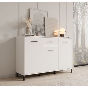 Meubella - Dressoir Vidor - Wit - 138 cm - 1 lade
