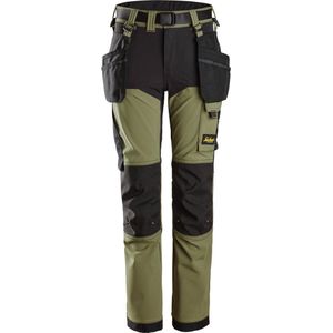 Snickers 7575 AllroundWork, Junior 4-way Stretch Broek - Khaki Groen/Zwart - 110