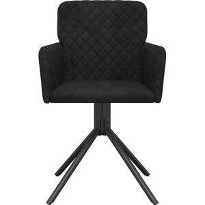 vidaXL - Eetkamerstoelen - draaibaar - 2 - st - fluweel - zwart