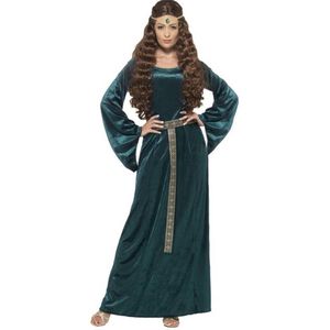 SMIFFY'S - Groen en goudkleurig middeleeuws kostuum voor vrouwen - L