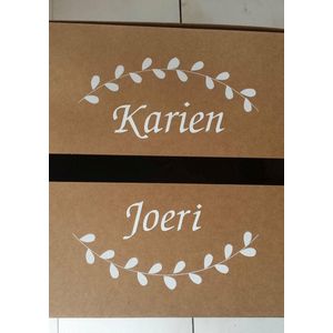Enveloppendoos gepersonaliseerd | Bruiloft | Cards | Kraft | Rustic Country |  25 x 25 cm