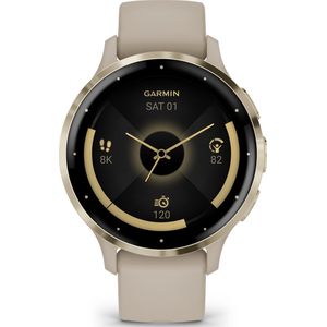 Garmin Venu 3s - Smartwatch - Sporthorloge - AMOLED-Scherm - 10 dagen batterij - Spraakassistent - Muziek - Garmin Pay- Slaapcoaching - French Grey