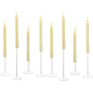 Glazen Kaarshouders Set Van 8 - heldere kandelaars - Kerstmis - Grote Kaarshouders - Bruiloft Centrumstuk