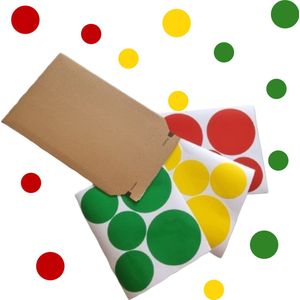 Raamstickers carnaval Confetti | 15-Delig | Herbruikbaar | 10-14 cm | Raamstickers carnaval | carnaval versiering | Rood, Geel, Groen