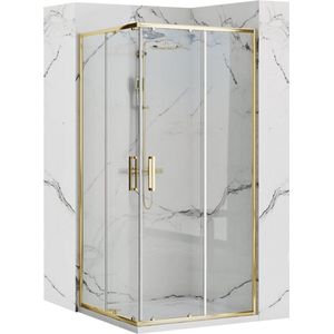 Rea Punto Gold 90X90 - 190 cm - Douchecabine - Vierkant - Goud
