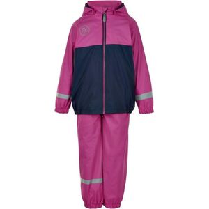 Color Kids - Regenpak met fleece voor meisjes - Colorblock - Roze - maat 86cm