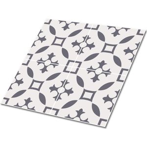 Tulup PVC Tegels - Midden-Oosters Patroon Vinyl Tegels - 30 cm x 30 cm - Grijs Zelfklevende Vinyltegels - Set van 9 - Boheems Plaktegels - Vloer Tegels PVC - Plaktegels keuken en Badkamer