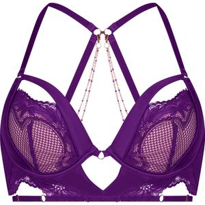 Hunkemöller Dames Lingerie Niet-voorgevormde longline beugel bh Belladonna - Paars - maat E70