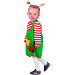 Wilbers & Wilbers - Where's Wally Kostuum - Wally Groen Jurkje (Baby) Meisje - Groen - Maat 74 - Carnavalskleding - Verkleedkleding