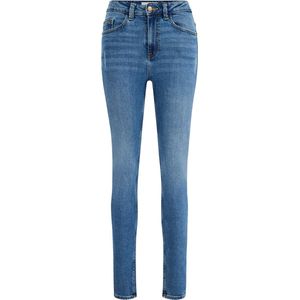 WE Fashion Dames high rise skinny fit jeans met stretch