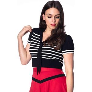 Dancing Days - SAILOR STRIPE Top - S - Zwart