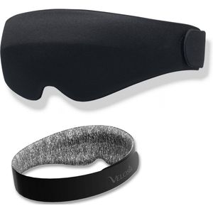 Velosia Premium Slaapmasker - Luxe Oogmasker - 100% Verduisterend - 3D Traagschuim - Mannen & Vrouwen - Zwart