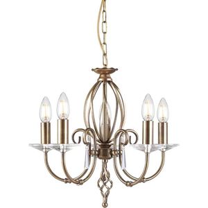 Elstead Lighting LED Kroonluchter | 5X E14 Max 60W | Dimbaar | Aged Brass