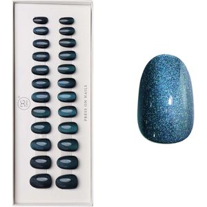 Gelzz Soft Gel Press On Mystery Night (09) -Medium Round -Dekkende kleur -