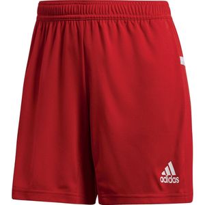 adidas T19 Short Dames Sportbroek - Maat L  - Vrouwen - rood/wit