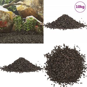vidaXL Basaltgrind 10 kg 5-8 mm zwart - Basaltgrind - Aquariumgrind - Zwart Basaltgrind - Zwart Basalt