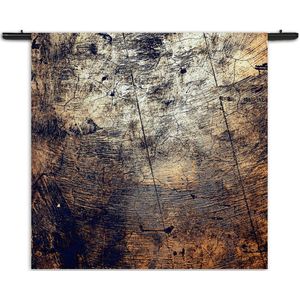 Mezo Wandkleed Boomstam - Boomschors - Hout Patroon Rechthoek Vierkant XL (150 X 150 CM) - Wandkleden - Met roedes