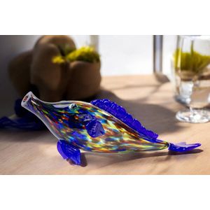 Wijnschenker Vis Blauw - Handgemaakt in Europa - Glazen Decoraties - Dieren van Glas - Luxe Decoratie