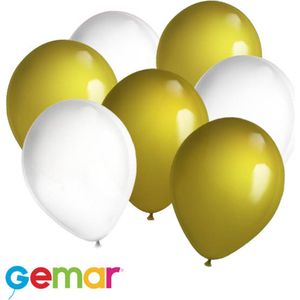 30 ballonnen Wit en Goud (Ook geschikt voor Helium)