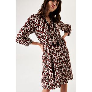 GARCIA Dames All over print Jurk Bruin 3/4 sleeve