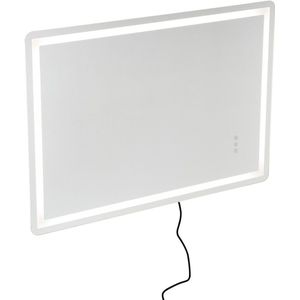Led Badkamerspiegel ，70 X 100 cm, Wandmodel met voor- en Achtergrondverlichting, Mistvrij, 3 Dimbare Kleurtemperaturen voor Betere Make-Up en Persoonlijke HygiëNe
