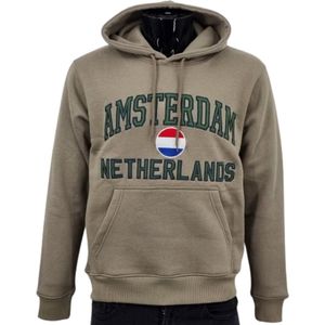Hitman - Heren Trui - Heren Hoodie - Katoen - Holland Souvenir - Amsterdam Souvenir - Amsterdam Hoodie - Groen - Maat L