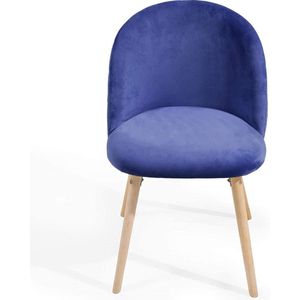 Trend24 Eetkamerstoelen set van 4 - Stoelen eetkamer - Stoelen set van 4 - Stoelen 4 stuks - Stof - Beukenhout - Blauw