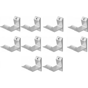Hermeta leuninghouder 3542-01 - Aluminium - Opschroef - Hol zadel - Naturel - 8 stuks
