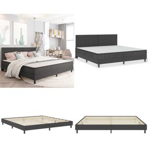 vidaXL Boxspringframe stof grijs 200x200 cm - Boxspringframe - Boxspringframes - Boxspring - Boxsprings